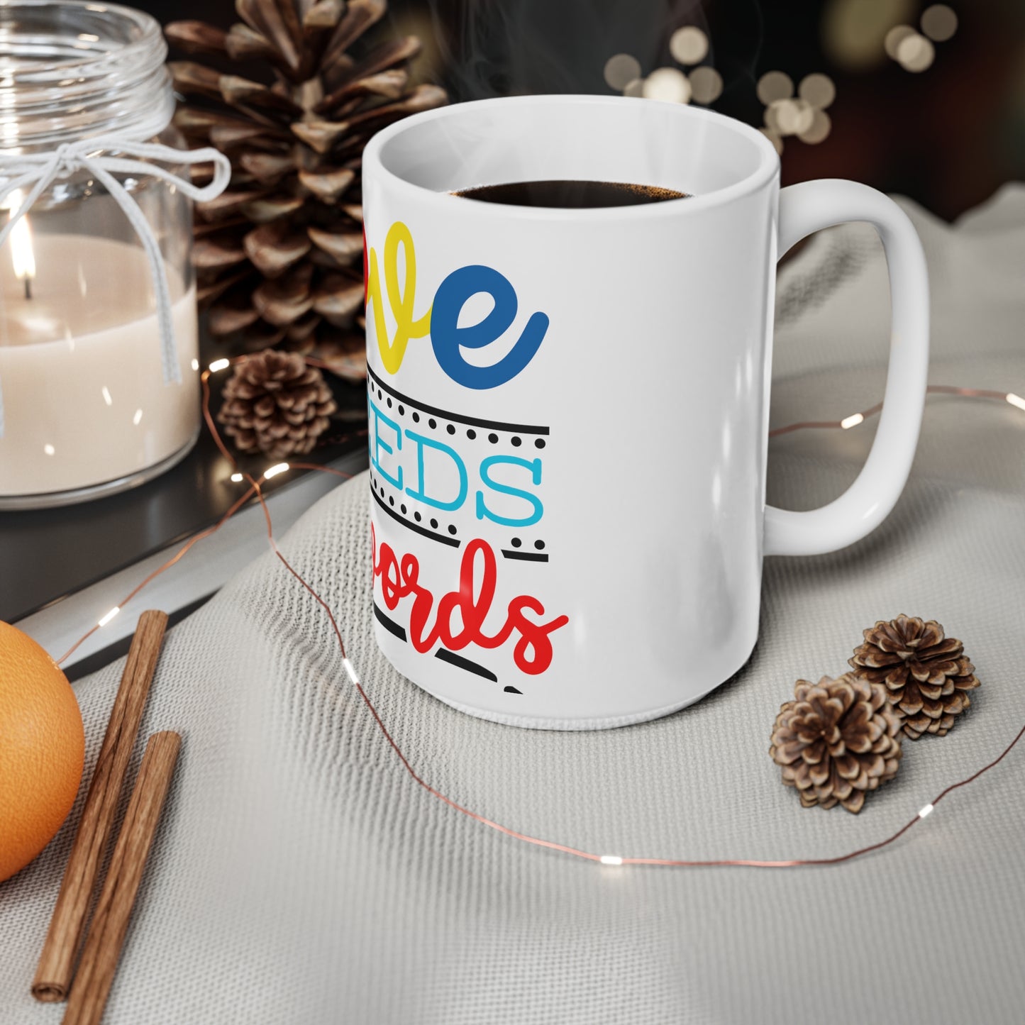 Autisum Love Ceramic Coffee Cups, 11oz, 15oz