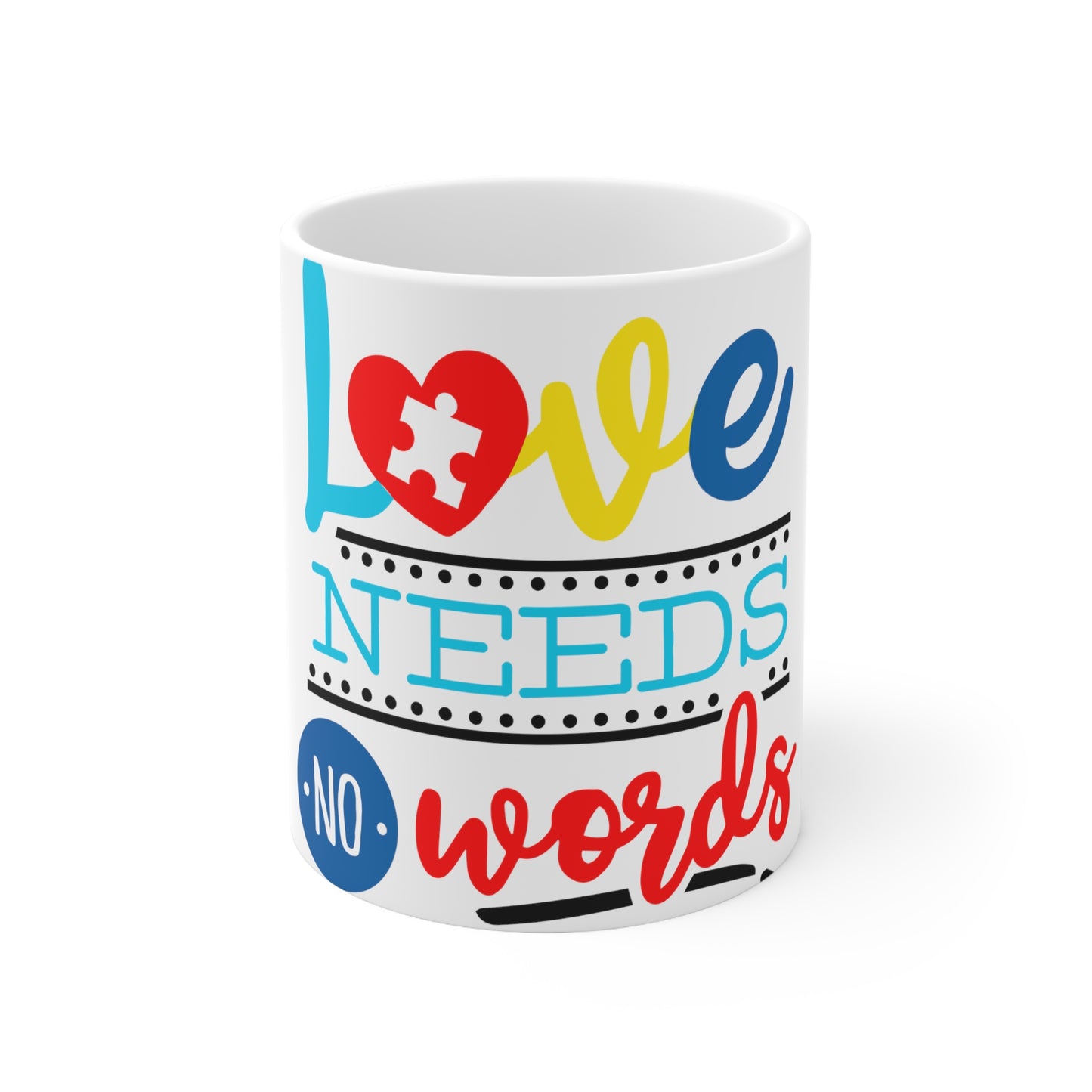Autisum Love Ceramic Coffee Cups, 11oz, 15oz