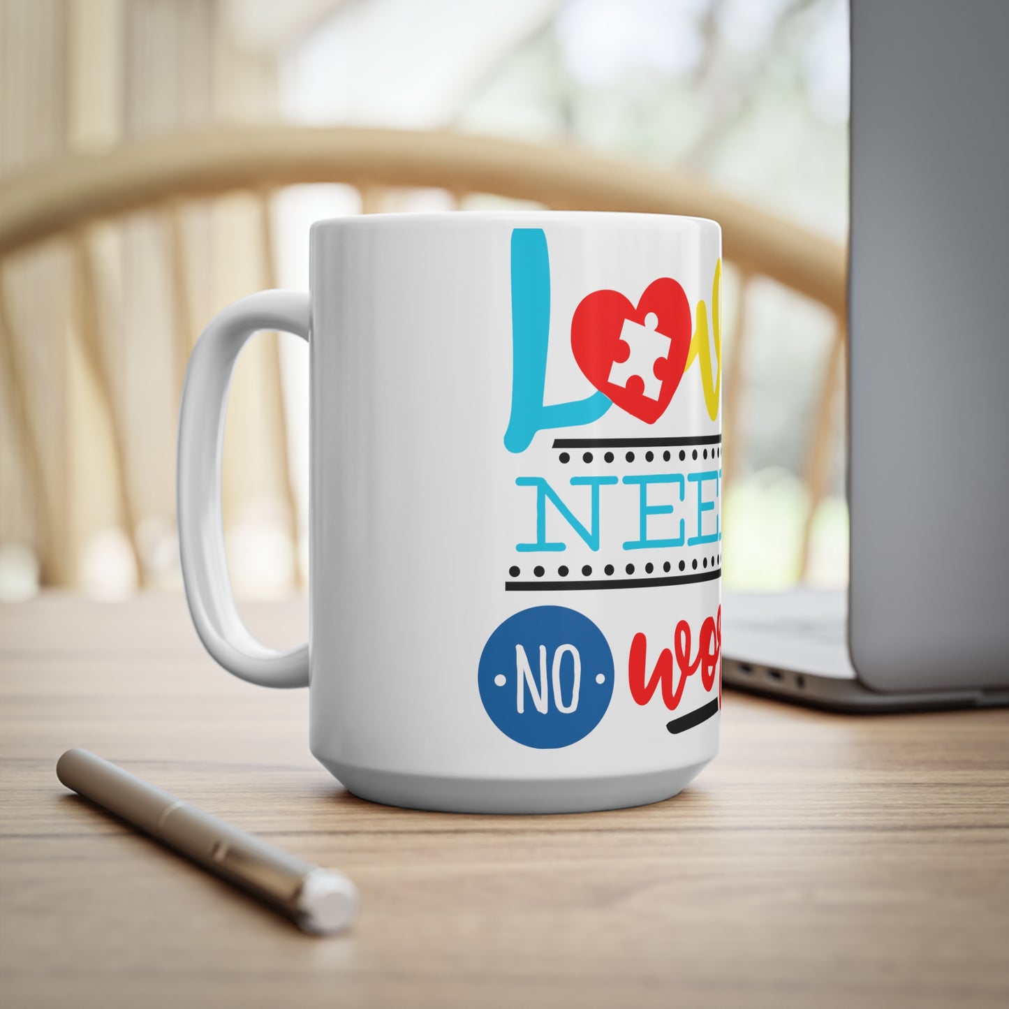 Autisum Love Ceramic Coffee Cups, 11oz, 15oz