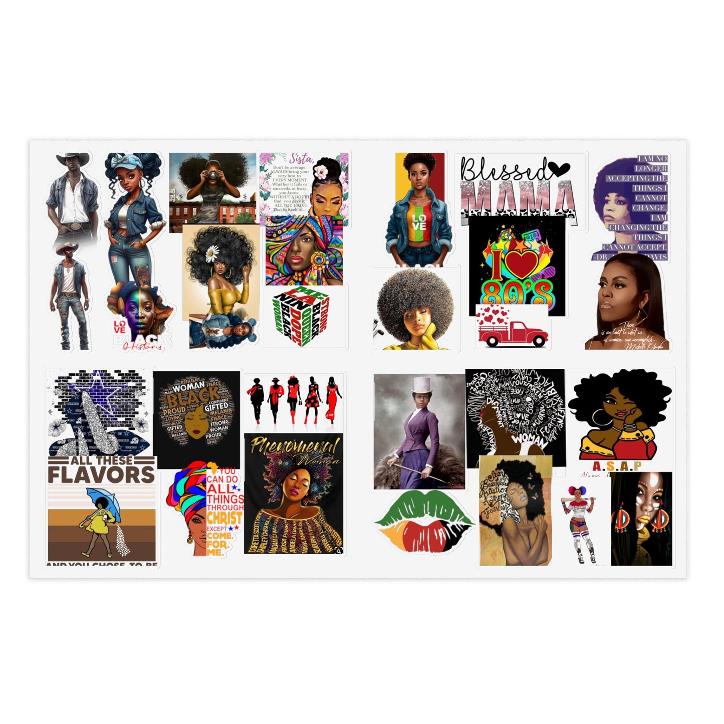 African American Sticker Sheets
