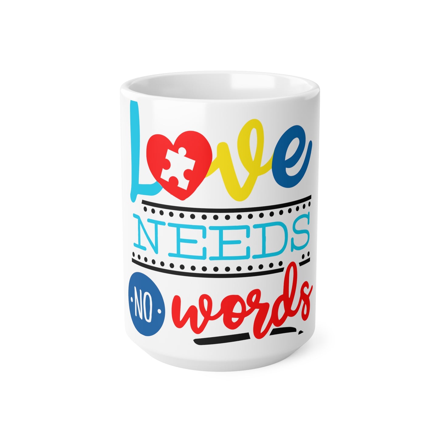 Autisum Love Ceramic Coffee Cups, 11oz, 15oz