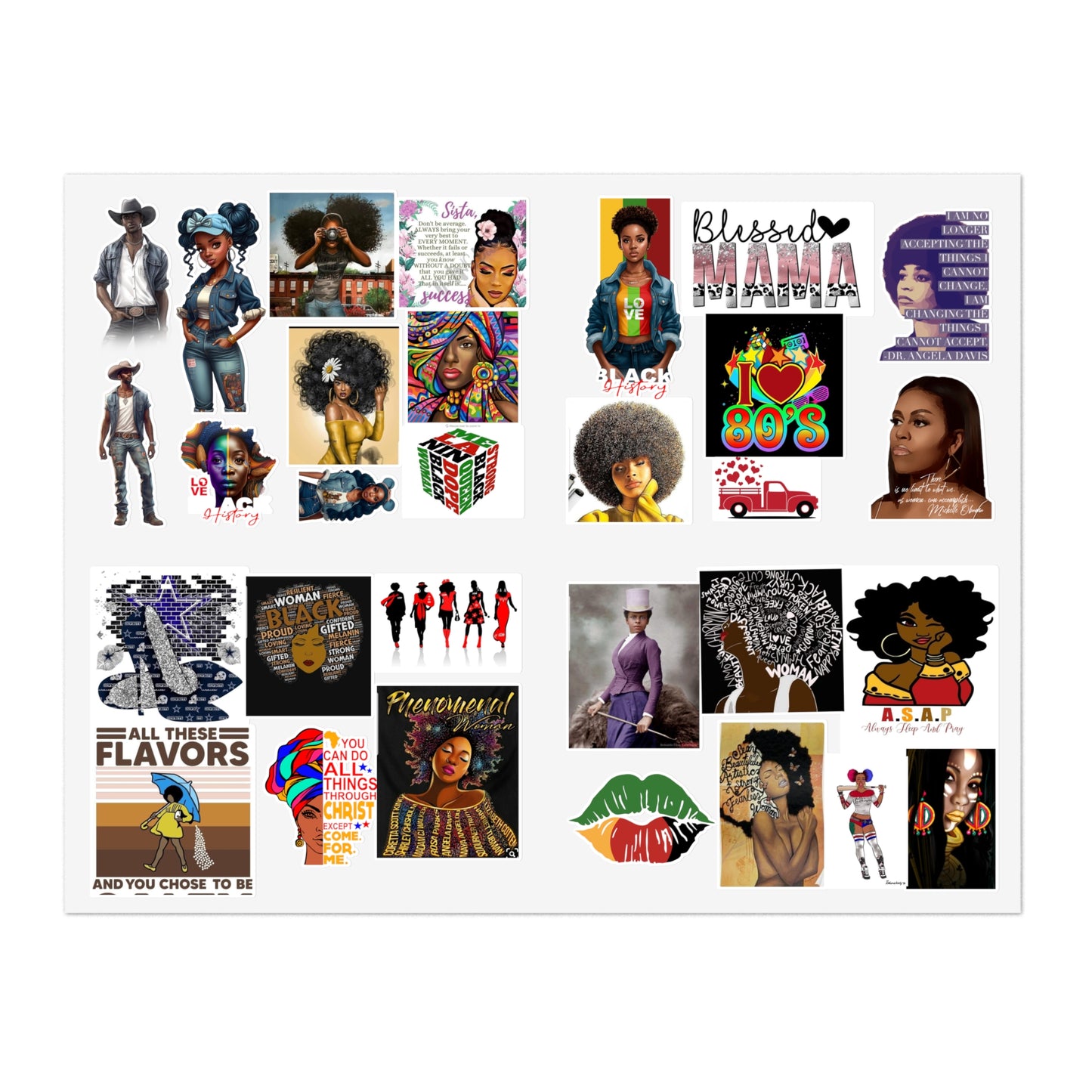 African American Sticker Sheets