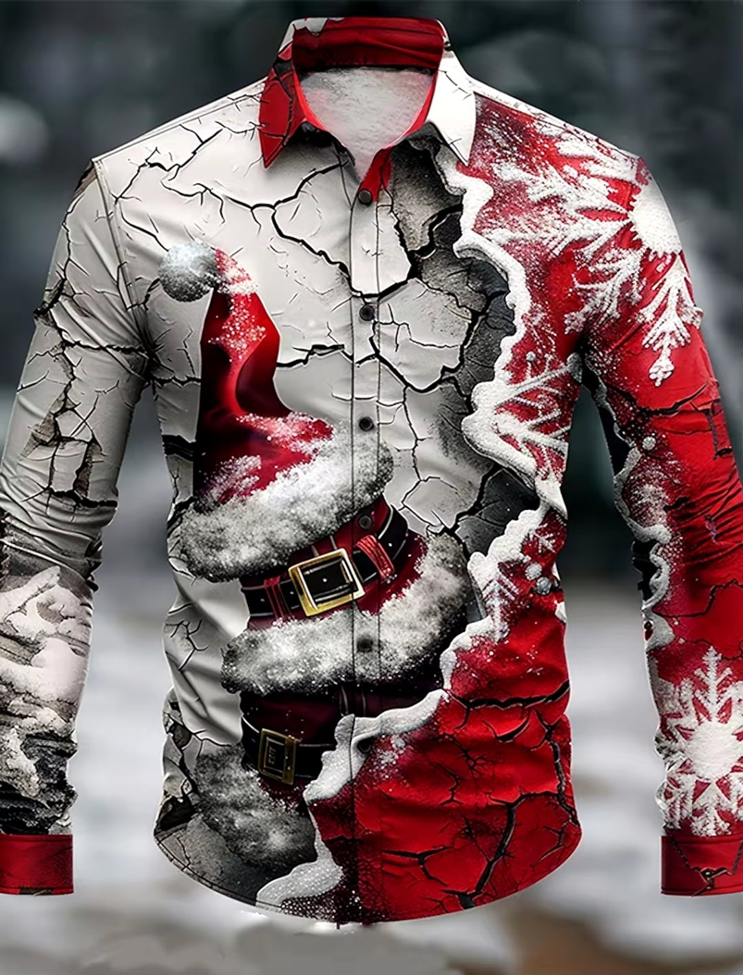 3D Christmas Long Sleeve Button up Shirt
