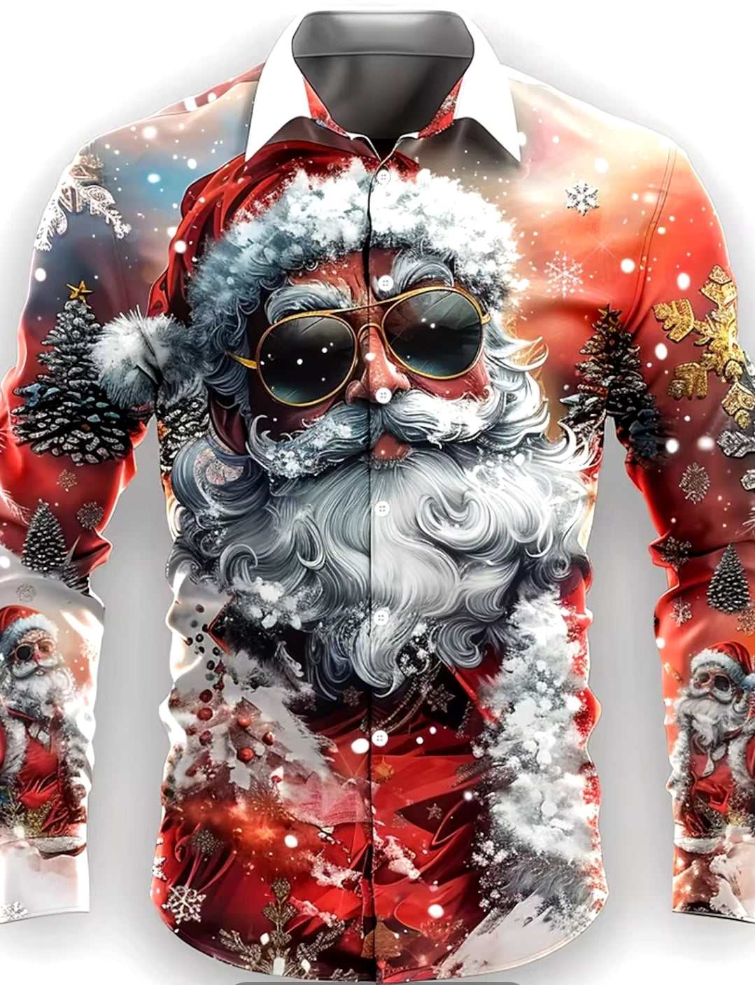 3D Christmas Long Sleeve Button up Shirt