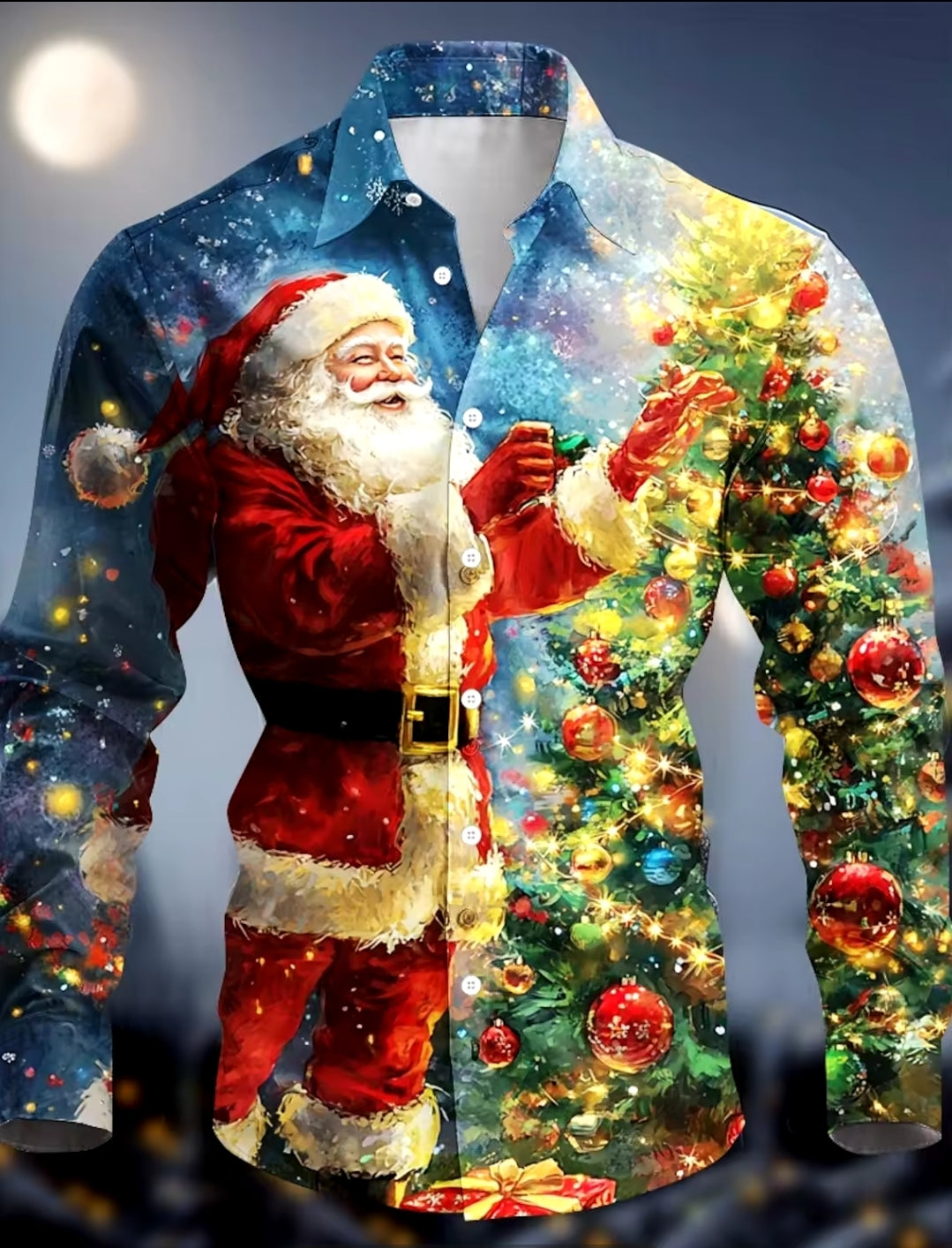 3D Christmas Long Sleeve Button up Shirt