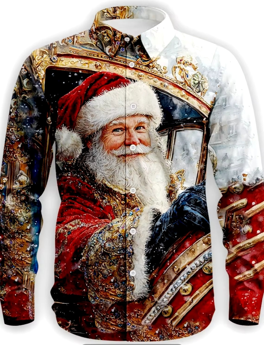 3D Christmas Long Sleeve Button up Shirt