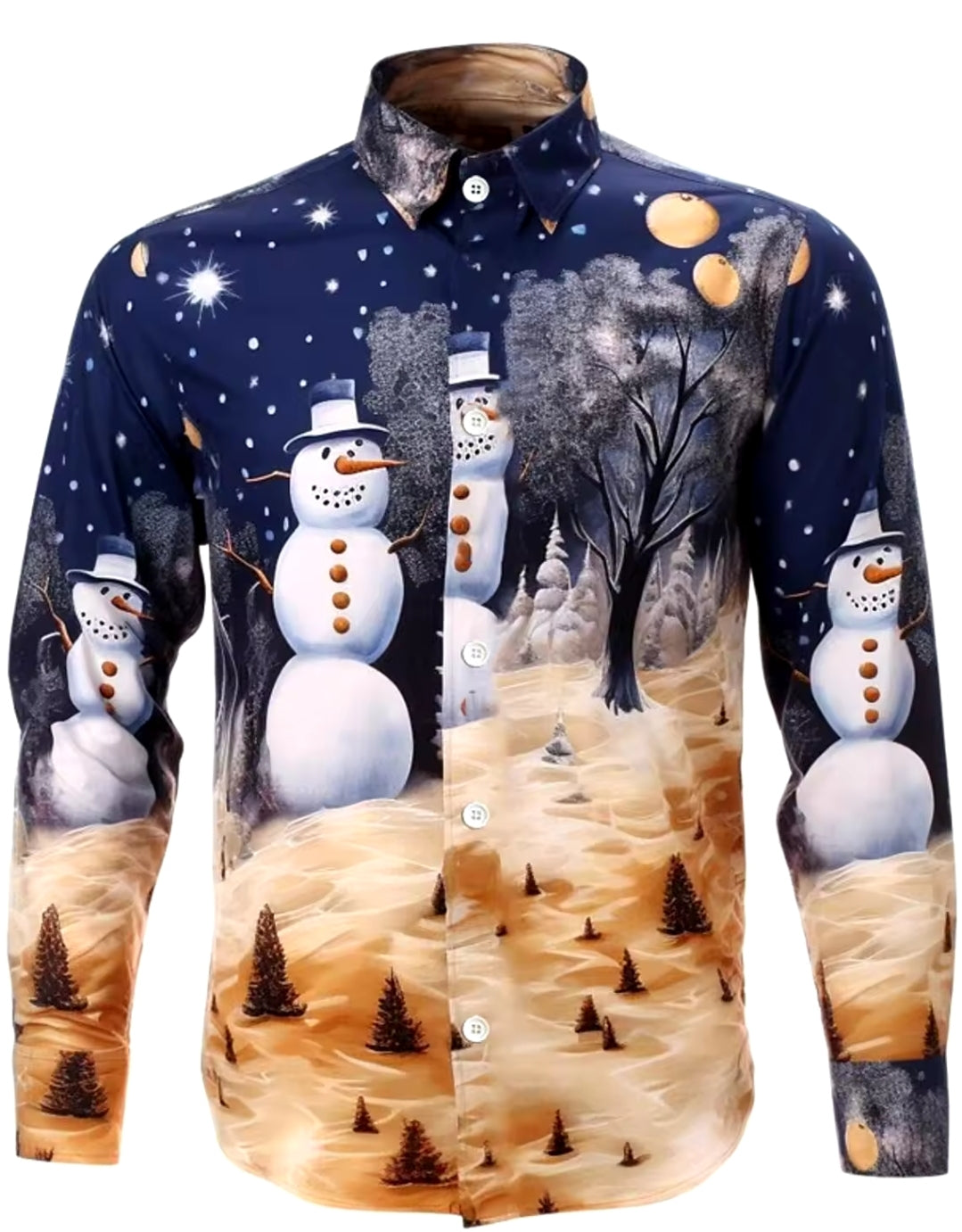 3D Christmas Long Sleeve Button up Shirt