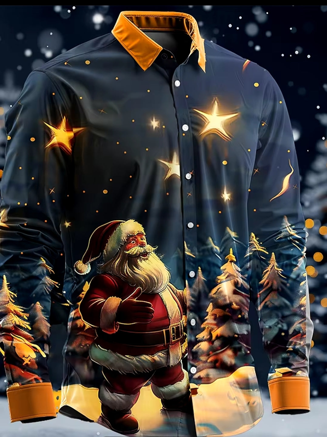 3D Christmas Long Sleeve Button up Shirt