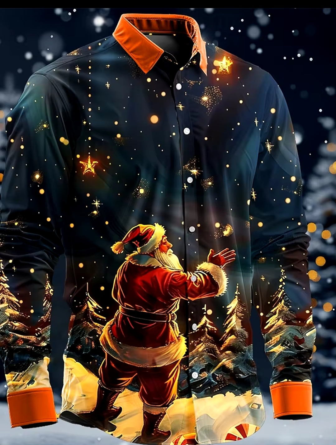 3D Christmas Long Sleeve Button up Shirt