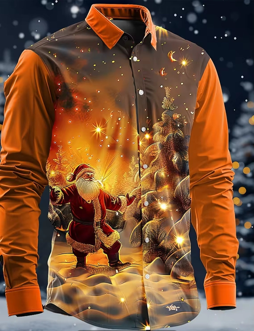 3D Christmas Long Sleeve Button up Shirt