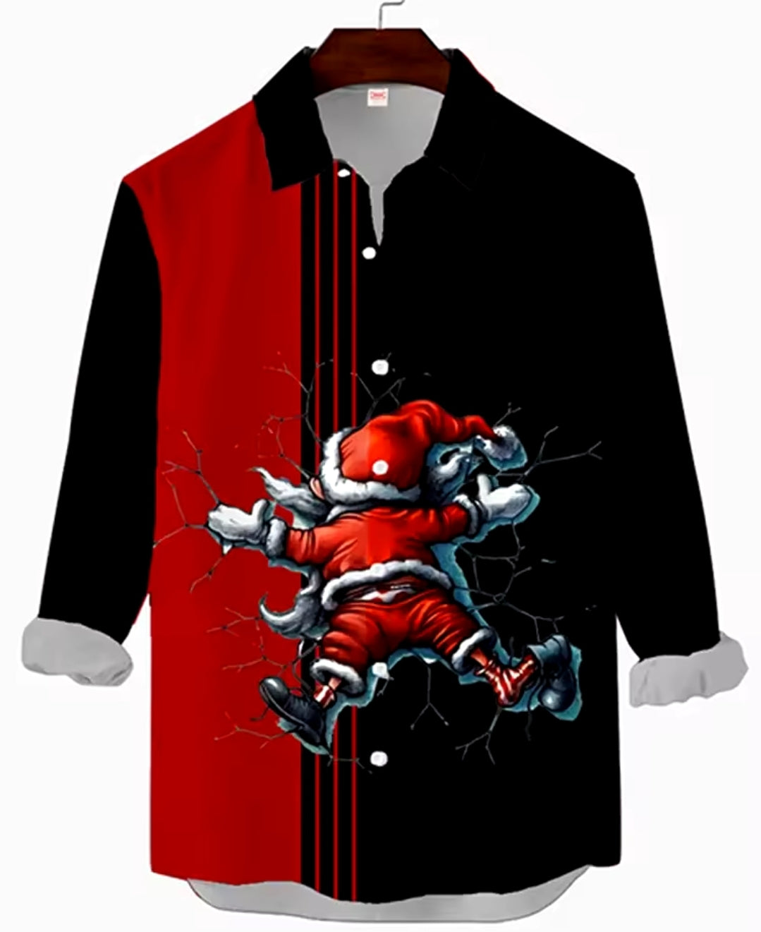 3D Christmas Long Sleeve Button up Shirt