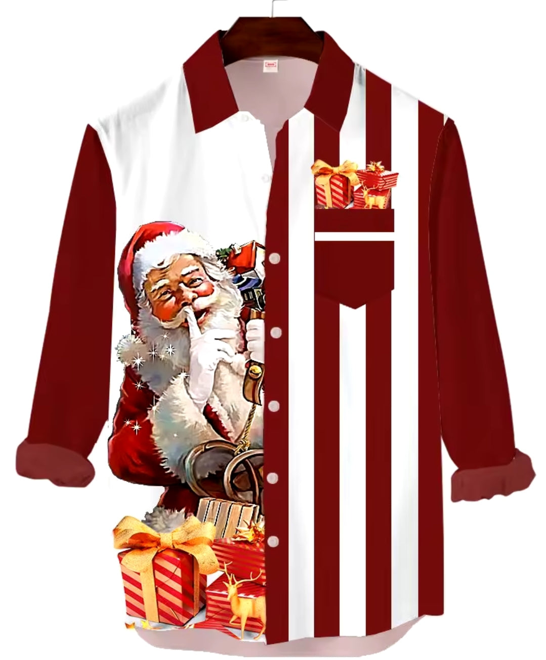 3D Christmas Long Sleeve Button up Shirt