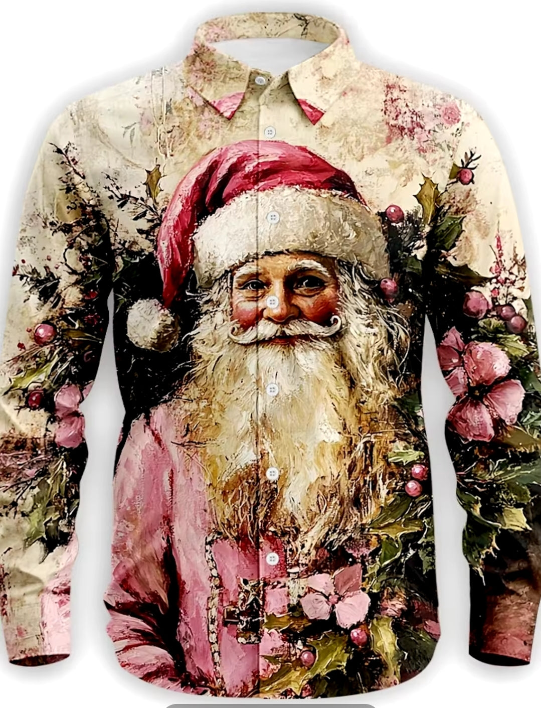 3D Christmas Long Sleeve Button up Shirt